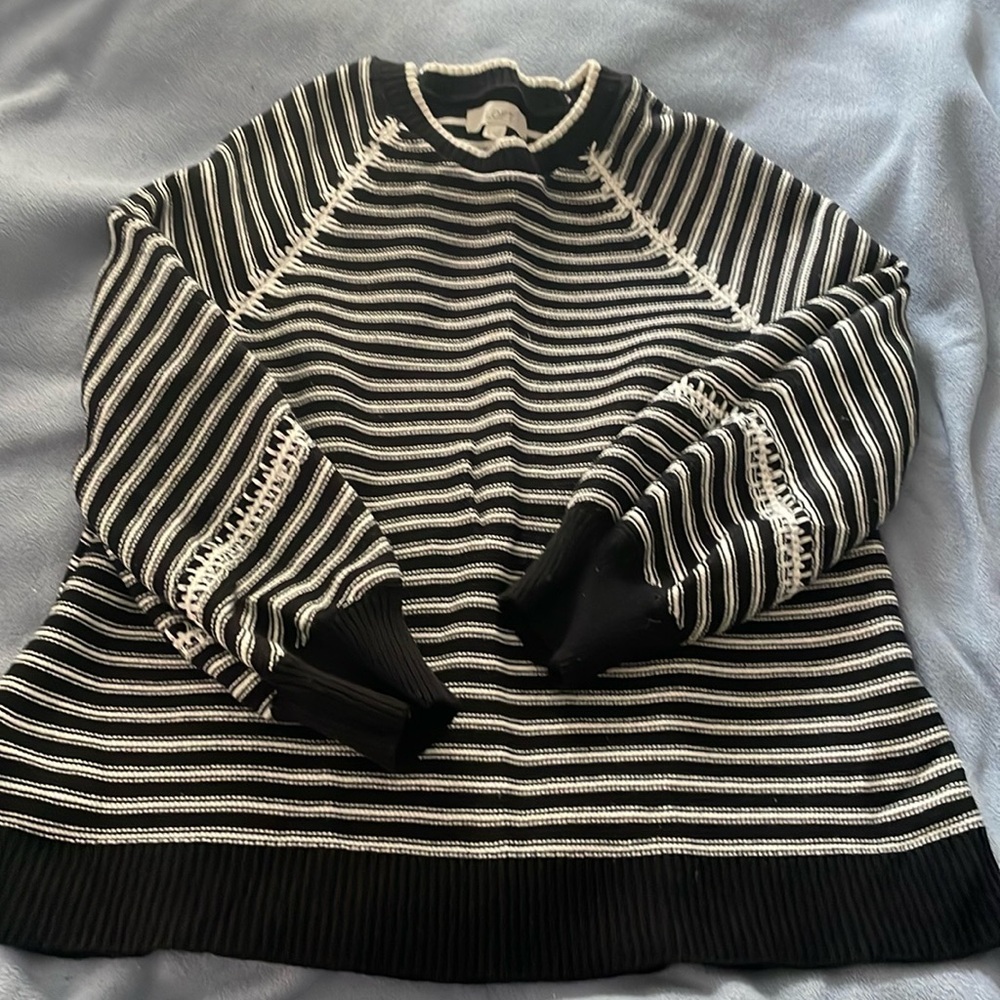 LOFT black and white striped sweater